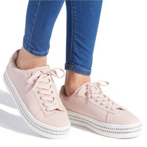 🔸️NIB Shoe Dazzle Blush Vyvyan Rhinestone Platform Shoes Size 8